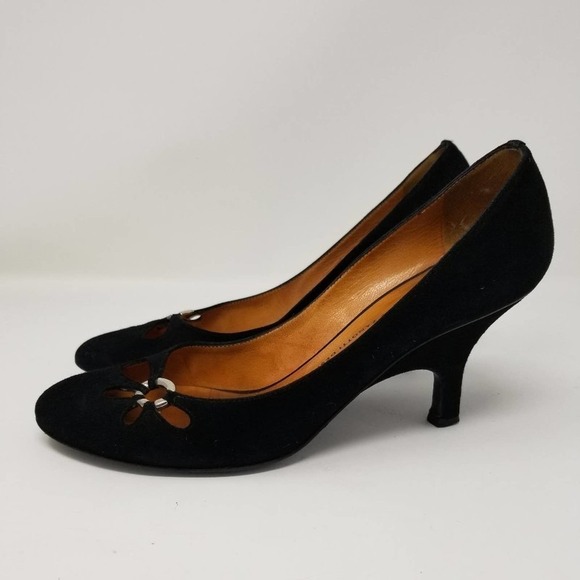 Giuseppe Zanotti Womens Suede Buckle Cutout Detail High Heel Pumps Black Size 37 - Picture 4 of 8